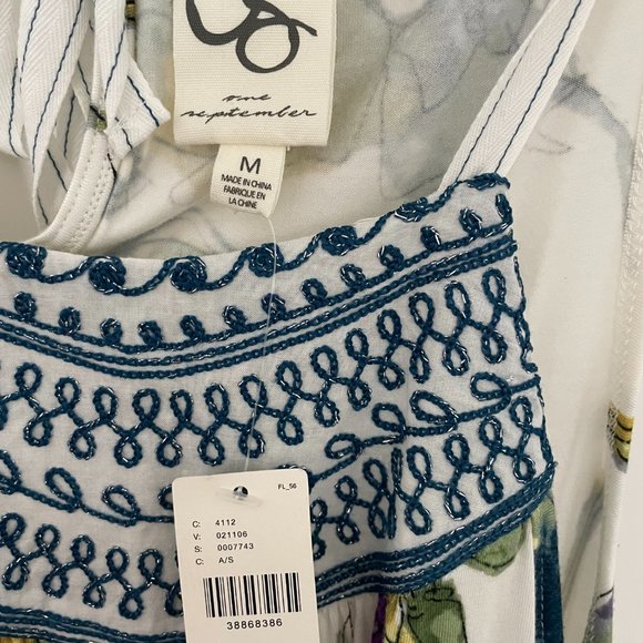 Anthropologie One September Isabel Floral Embroidered High Neck Tank Top M NWT - Picture 7 of 7